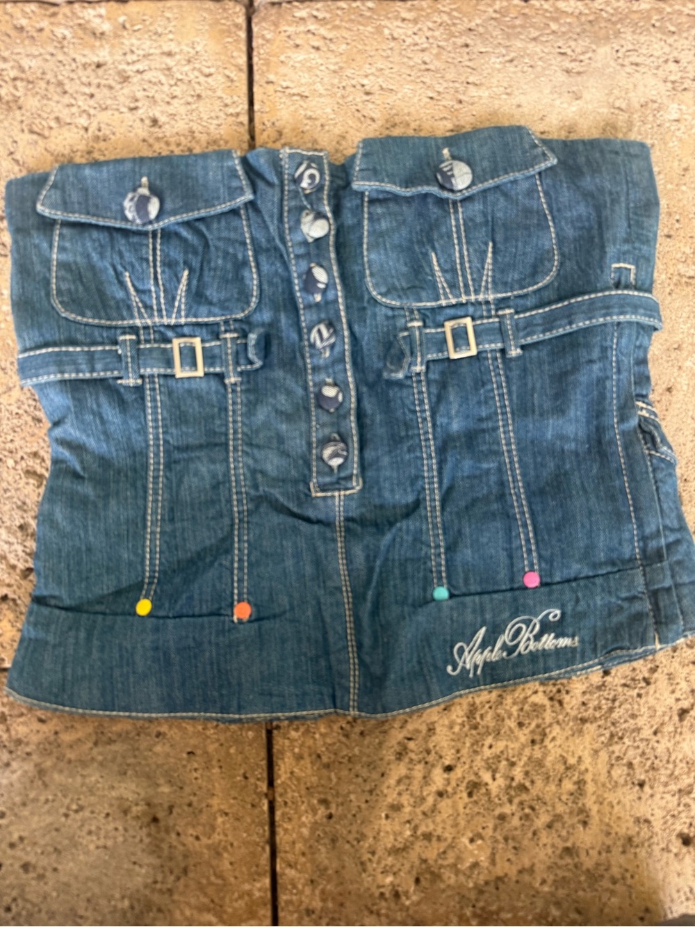 Apple Bottoms Denim Corset Top -  y2k size L